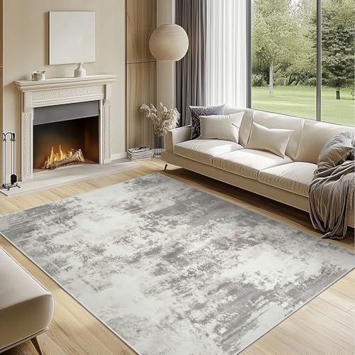 Acetiamin Maschinenwaschbarer Teppich, rutschfest, abstrakt, großer Bodenteppich für Kinder, Niederflor-Teppich für Wohnzimmer, Schlafzimmer, Esszimmer und Kinderzimmer (20,3 x 25,4 cm, Beige/Grau) Acetiamin Maschinenwaschbarer Teppich, rutschfest, abstrakt, großer Bodenteppich für Kinder, Niederflor-Teppich für Wohnzimmer, Schlafzimmer, Esszimmer und Kinderzimmer (20,3 x 25,4 cm, Beige/Grau) von Acetiamin