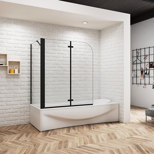 Acezanble Badewannenaufsatz Duschabtrennung Duschwand Dusche für Badewanne,2-tlg,Faltwand,100x75cm von Acezanble