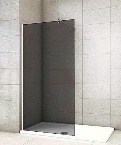 Acezanble Duschabtrennung 100x200cm Walk in Dusche Duschwand mit 10mm Rauchglas von Acezanble