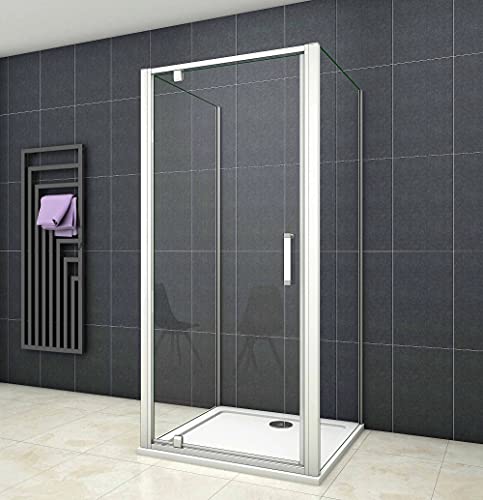 Acezanble Duschabtrennung 90x90x90cm U-Kabine U-FORM Duschkabine Dusche 5mm glas Duschtür H185cm von Acezanble