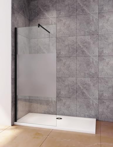 Acezanble Duschabtrennung Walk in Glas Duschwand 8mm Nano Glas Seitenwand,H200cm,85cm von Acezanble