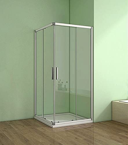 Acezanble Duschkabine 100x100cm Duschabtrennung Eckeinstieg Duschtür Dusche mit 5mm ESG Sicherheitsklarglas H185cm von Acezanble