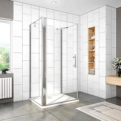 Acezanble Duschkabine 80x80x80cm U-FORM U-Kabine Duschabtrennung Dusche Duschtür Nano Glas Drehtür H195cm von Acezanble