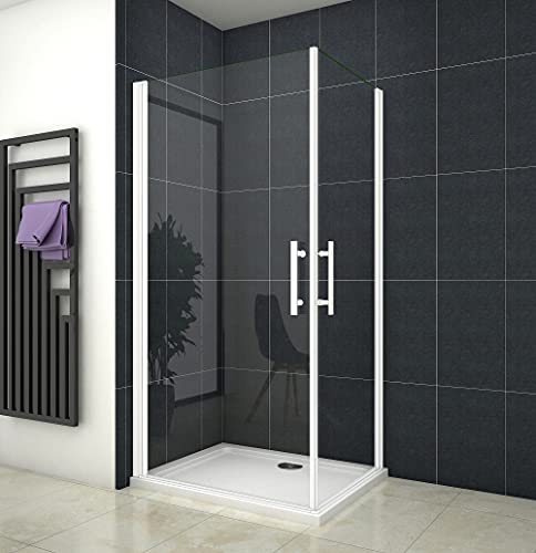 Acezanble Duschkabine 90x70cm Duschabtrennung Eckeinstieg Duschtür Dusche mit 5mm ESG Sicherheitsklarglas H185cm von Acezanble