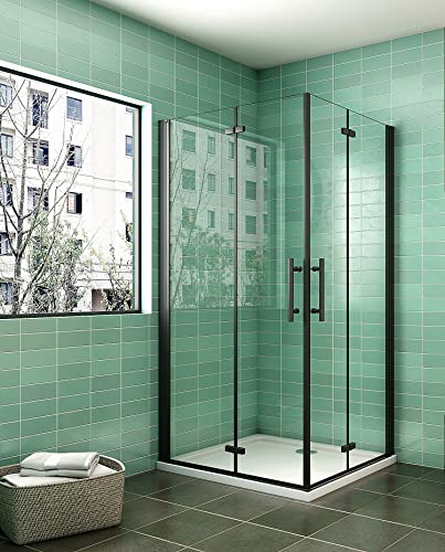 Acezanble Duschkabine Eckeinstieg 76x76cm Dusche Duschwand Duschabtrennung Falttür H195cm von Acezanble