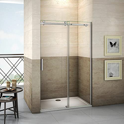 Acezanble Duschtür 145cm Nischentür Schiebetür Duschabtrennung Duschwand Dusche 8mm NANO Glas H195cm von Acezanble