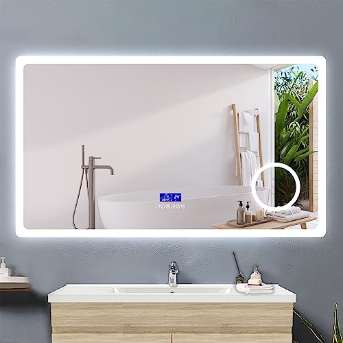 Acezanble LED Badezimmerspiegel 160x80cm,LED Spiegel mit Bluetooth Touch Beschlagfrei 3-Fach Schminkspiegel,Badspiegel 3 Lichtfarbe Dimmbar mit Memory,Energiesparend Wandspiegel Lichtspiegel Acezanble LED Badezimmerspiegel 160x80cm,LED Spiegel mit Bluetooth Touch Beschlagfrei 3-Fach Schminkspiegel,Badspiegel 3 Lichtfarbe Dimmbar mit Memory,Energiesparend Wandspiegel Lichtspiegel von Acezanble