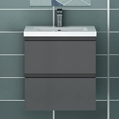 Acezanble gäste wc waschbecken mit unterschrank 50 cm Badmöbel Anthrazit von Acezanble