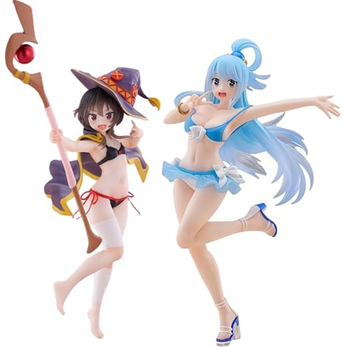 Acfigure Konosuba Megumin Aqua Figur Modell Anime Eine Explosion on This Wonderful World! Figuren 18,5/23,5 cm Statue Boxed Toys Anime Charakter für Desktop Decor Display Figur (Aqua + Megumin) von Acfigure