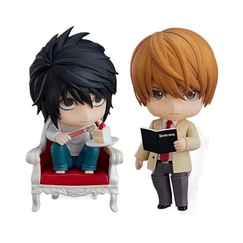Death Note Anime Figur L Light Yagami Zubehör Figuren PVC 10 cm Statue Home Room Collect Decor Display Geschenk (L+Light Yagami) von Acfigure