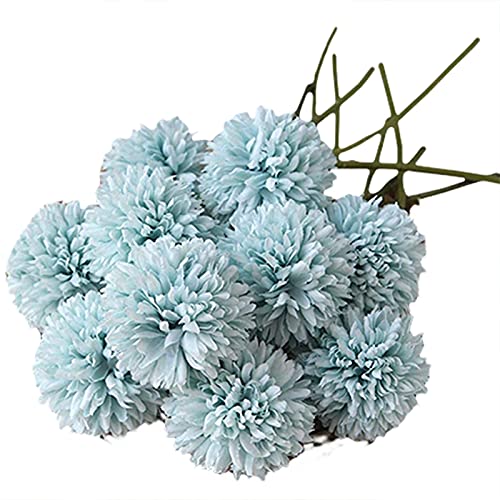 Acfthepiey Chrysanthemen-Kugel-Blumenstrauß, Geschenk für wichtige Menschen, glorreiche Moral (blau), 10 Stück von Acfthepiey