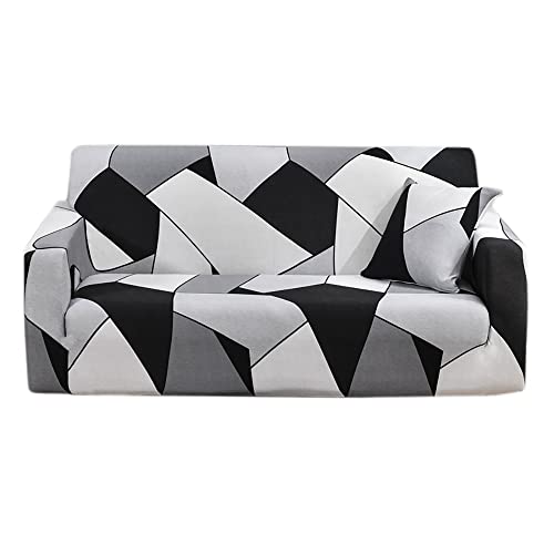 Acfthepiey Schwarz & Weiß Sofabezug für Wohnzimmer Schonbezüge Polyester Elastischer Couchbezug Sofa Stuhl Protector (L) von Acfthepiey