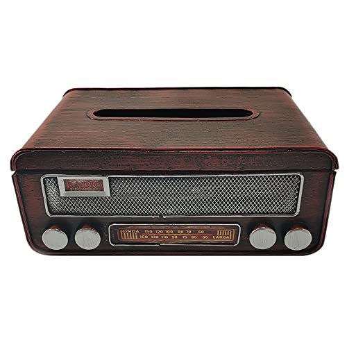Acfthepiey Taschentuchbox im Retro-Koffer-Modell, Wohnzimmer, Büro, Schreibtisch, Küche, Papierbox, Ornamente, multifunktionale Aufbewahrungsbox C von Acfthepiey