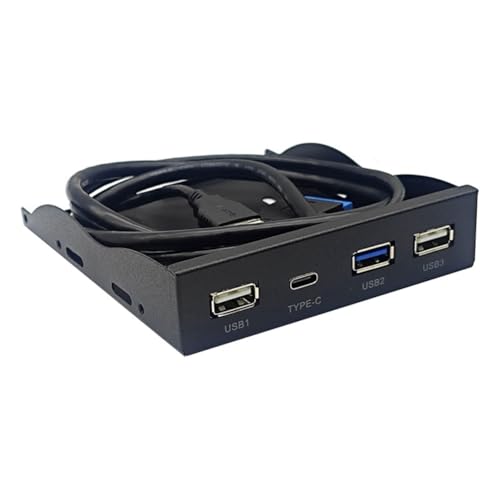 Acfthepiey USB3.2 GEN1 Typ-C Diskettenlaufwerk-Panel, 3,5--Hub, 19-poliger auf C-Anschluss, reversibel, 5 Gbit/s, einfache Installation von Acfthepiey