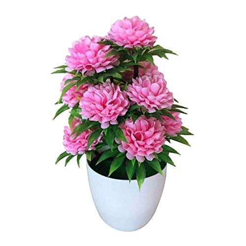 AchidistviQ 1 Stück Künstliche Chrysantheme Bonsai Topfpflanze Landschaft Home Blumendekor Light Pink von AchidistviQ