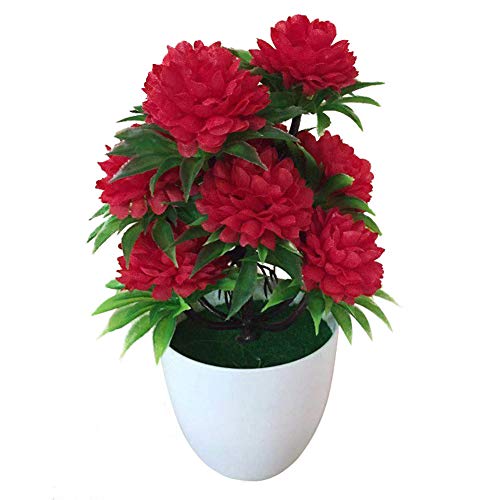 AchidistviQ 1 Stück Künstliche Chrysantheme Bonsai Topfpflanze Landschaft Home Blumendekor Red von AchidistviQ