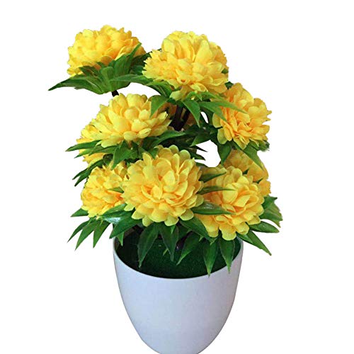 AchidistviQ 1 Stück Künstliche Chrysantheme Bonsai Topfpflanze Landschaft Home Blumendekor Yellow von AchidistviQ