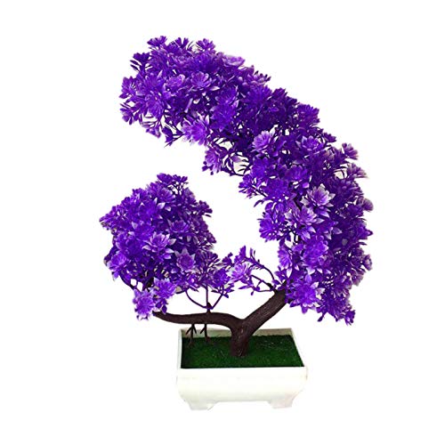 AchidistviQ Artificial Flower Pine Plant Bonsai Tree,Faux Potted Plant for Home DIY Decor Holiday Party Gifts - Purple Blue von AchidistviQ