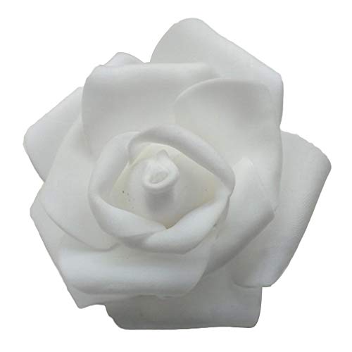 AchidistviQ Künstliche Rosenköpfe, 3D-Schaum-Rosen, ohne Stiel, für selbstgemachte Hochzeitssträuße, Heimdekoration, Weiß, 100 Stück von AchidistviQ