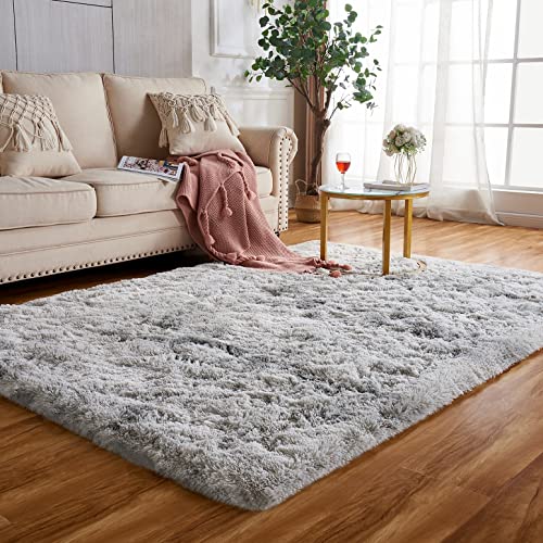 Achiiso Flauschiger Teppich Grau Hochflor Teppich Flauschig Faux Schaffell Teppich Weicher Teppich Schlafzimmer Teppiche Bereich Teppiche(Hellgrau,80*120 cm) von Achiiso
