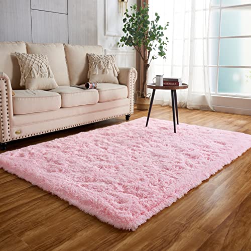 Achiiso Teppich Rosa,Hochflorteppich Kleine,Teppich Weich Flauschig Waschbarer Teppich für Schlafzimmer,Wohnzimmer,Lounge,Büro (Rosa,60 * 120 cm) von Achiiso