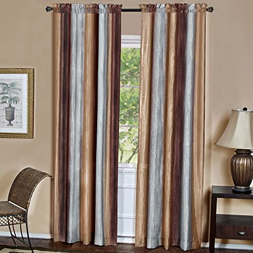 Achim Home Decor Fenstervorhang, lichtfilternd, halbtransparent, 160 cm Länge, 127 cm Breite, schokoladenfarben, lichtfilternd, weiches Polyester, Vorhänge für Schlafzimmer, Wohnzimmer und Esszimmer von Achim Home Furnishings