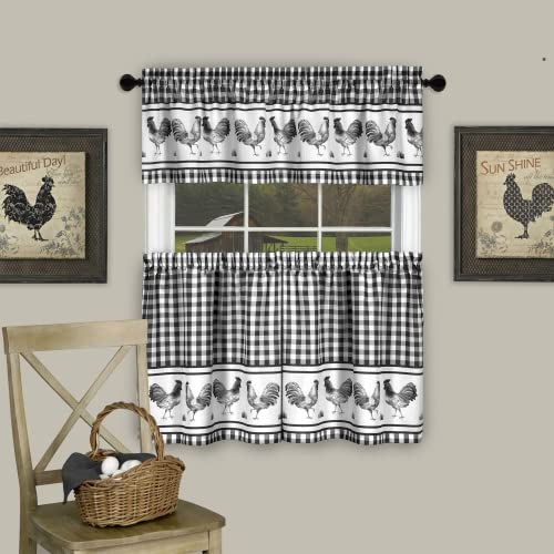 ACHIM Home Furnishings Barnyard Etagen- und Volant-Set, 58 x 36/58 x 14 cm, Schwarz von ACHIM