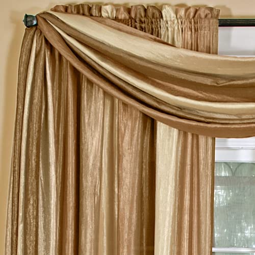 Achim Home Decor Durchsichtiger Fensterschal mit Volant, 127 cm Breite x 368 cm Länge (Sandstein) – lichtfilternder Polyester-Vorhangschal – leichte Vorhänge für Wohnzimmer, Schlafzimmer und Esszimmer von ACHIM