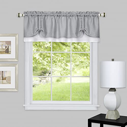 Achim Home Furnishings Vorhang Weicher Fenstervolant, Polyester, Grau/Weiß, 58" W x 14" L (Pack of 1) von ACHIM