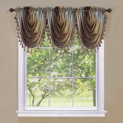Achim Home Furnishings OMWFVLCH06, Chocolate Ombre Waterfall Valance von ACHIM