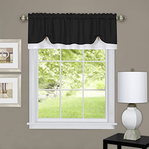 Achim Home Furnishings Vorhang Weicher Fenstervolant, Polyester, Schwarz/Weiß, 57" W x 65" L (Pack of 1) von ACHIM