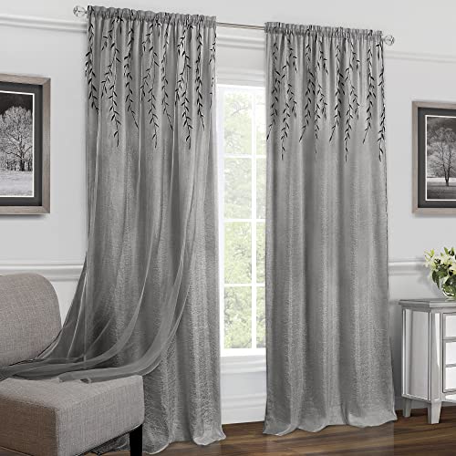 Achim Home Furnishings Willow Rod Pocket Window Curtain (Single Panel), 42" x 84", Grey von Achim Home Furnishings