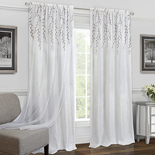 ACHIM Home Furnishings Willow Rod Pocket Window Curtain Panel Fenstervorhang aus Weidenstange, Polyester-Mischung, weiß, W 42" x L 84" (1 ACHIM Home Furnishings Willow Rod Pocket Window Curtain Panel Fenstervorhang aus Weidenstange, Polyester-Mischung, weiß, W 42" x L 84" (1 von ACHIM