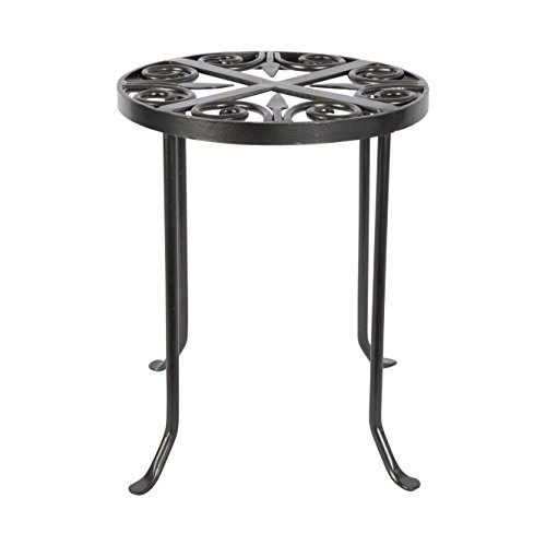 Achla Designs Runder Pflanztopfuntersetzer mit Füßen VTT-01 - Graphit von Achla Designs