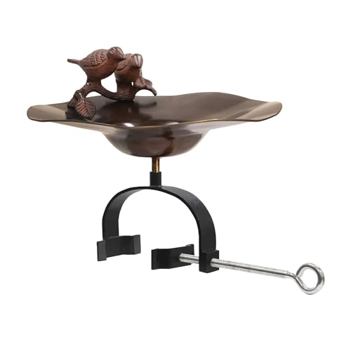 Antike Vogeltränke mit Vögeln - über Schienenhalterung von Achla Designs