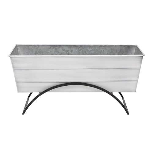 Odette Ständer - mittelgroßer weißer Blumenkasten von Achla Designs