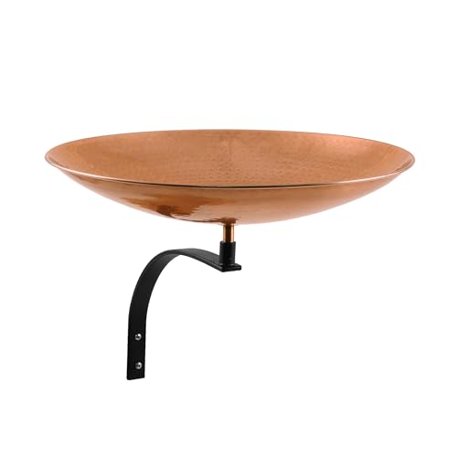 Vogeltränke aus poliertem Kupfer, Wandhalterung von Achla Designs