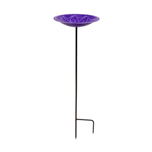Vogeltränke mit Pfahl, 30,5 cm, Lila von Achla Designs
