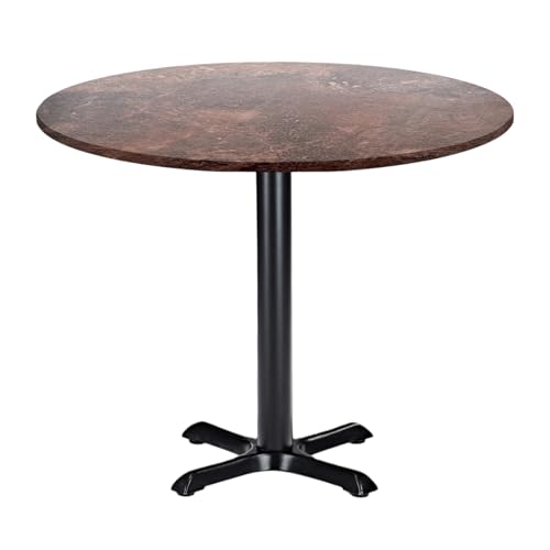 Acht & Acht Bistrotisch, Runder Topalit-Tischplatte für den Innenbereich und Balkon – Ø 70cm x H72cm / Tischgestell aus Gusseisen pulverbeschichtet, inkl. Bodenausgleichsschrauben von Acht & Acht
