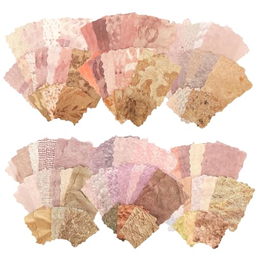 Acidea 168 Blatt ScrapbookPapier, 6er Pack geprägtes strukturiertes Papier sortiertes Set, Vintage Scrapbooking Papier für DIY Junk Journal Scrapbooking Collage Karte Verzierung Materialien von Acidea