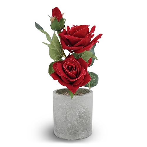 Acihety Künstliche Pflanzen kunstblumen Rosen– Kunstblumen wie echt im Topf, 25 cm, 3 Blütenköpfe, künstliche Blumen für Innen und Außen, in Weiß, Dunkelrot oder Rot Acihety Künstliche Pflanzen kunstblumen Rosen– Kunstblumen wie echt im Topf, 25 cm, 3 Blütenköpfe, künstliche Blumen für Innen und Außen, in Weiß, Dunkelrot oder Rot von Acihety