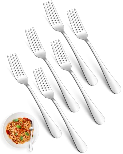 AckMond 6-teiliges Gabel-Set aus Edelstahl, 18,7 cm, Tafelgabeln, strapazierfähig und hochglanzpoliert, spülmaschinengeeignet AckMond 6-teiliges Gabel-Set aus Edelstahl, 18,7 cm, Tafelgabeln, strapazierfähig und hochglanzpoliert, spülmaschinengeeignet von AckMond