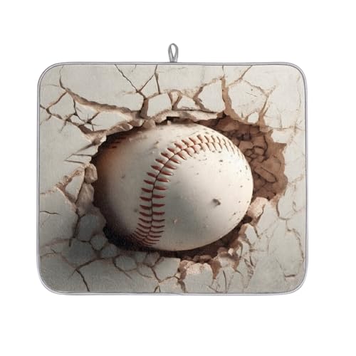 Abtropfmatte, Baseball Smashing A White Wall Absorbent Dish Drying Mat for Kitchen Counter Coffee Machine Sink Dish Rack Marble Worktop Abtropfmatte, Baseball Smashing A White Wall Absorbent Dish Drying Mat for Kitchen Counter Coffee Machine Sink Dish Rack Marble Worktop von Ackutea