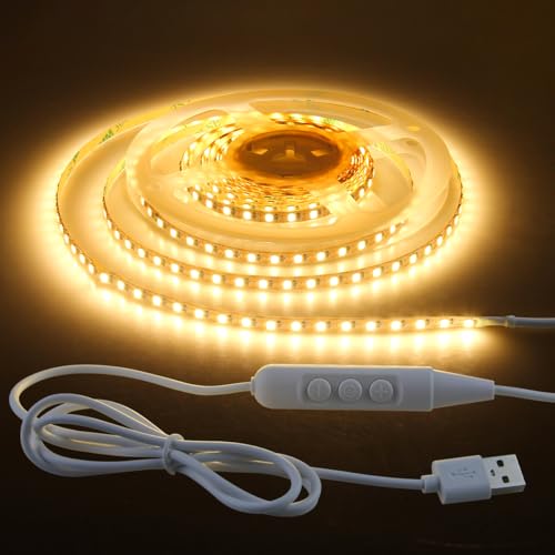 Aclorol LED Strip Lights 5V USB 2M Warmweiß 3000K Dimmbar LED Band Extrem Schmale 5mm Breite mit Selbstklebend Flexible für TV Hintergrundbeleuchtung Schlafzimmer Spiegel Treppen CRI90+ 120 LEDs/M Aclorol LED Strip Lights 5V USB 2M Warmweiß 3000K Dimmbar LED Band Extrem Schmale 5mm Breite mit Selbstklebend Flexible für TV Hintergrundbeleuchtung Schlafzimmer Spiegel Treppen CRI90+ 120 LEDs/M von Aclorol
