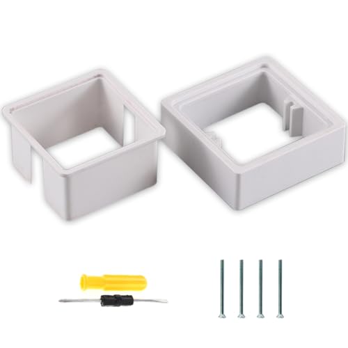 Acmerota 2Pack Einzelsteckdosen-Abstandhalter 1 Gang Square Spacer 1.18IN/40MM mit Installationsposition Fixture Surface Box Square Spacer Frame White Box Plate Single Socket von Acmerota