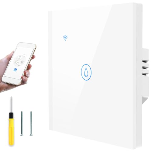 Acmerota Smart-WiFi-Berührungssensorschalter Smart Home Wandschalter Touch Lichtschalter Work mit Alexa und Google Home (Neutrale Leitung benötigt) 40A 8000W, Für Warmwasserbereiter etc. Acmerota Smart-WiFi-Berührungssensorschalter Smart Home Wandschalter Touch Lichtschalter Work mit Alexa und Google Home (Neutrale Leitung benötigt) 40A 8000W, Für Warmwasserbereiter etc. von Acmerota