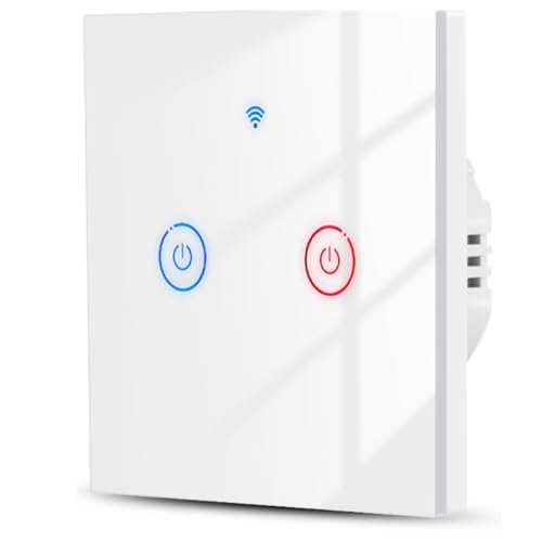 Acmerota Smart-WiFi-Berührungssensorschalter Lichtschalter 2 Gang weiß, kein Neutralleiter+Neutralleiter haben Dual Verdrahtung Methode Arbeit mit Alexa/Google Home APP Fernbedienung Timing-Funktion Acmerota Smart-WiFi-Berührungssensorschalter Lichtschalter 2 Gang weiß, kein Neutralleiter+Neutralleiter haben Dual Verdrahtung Methode Arbeit mit Alexa/Google Home APP Fernbedienung Timing-Funktion von Acmerota