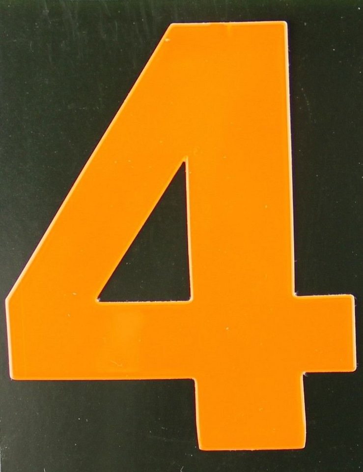 Aco Hausnummer Conacord Reflektierende Klebezahl 4 orange 80 mm 4 von Aco