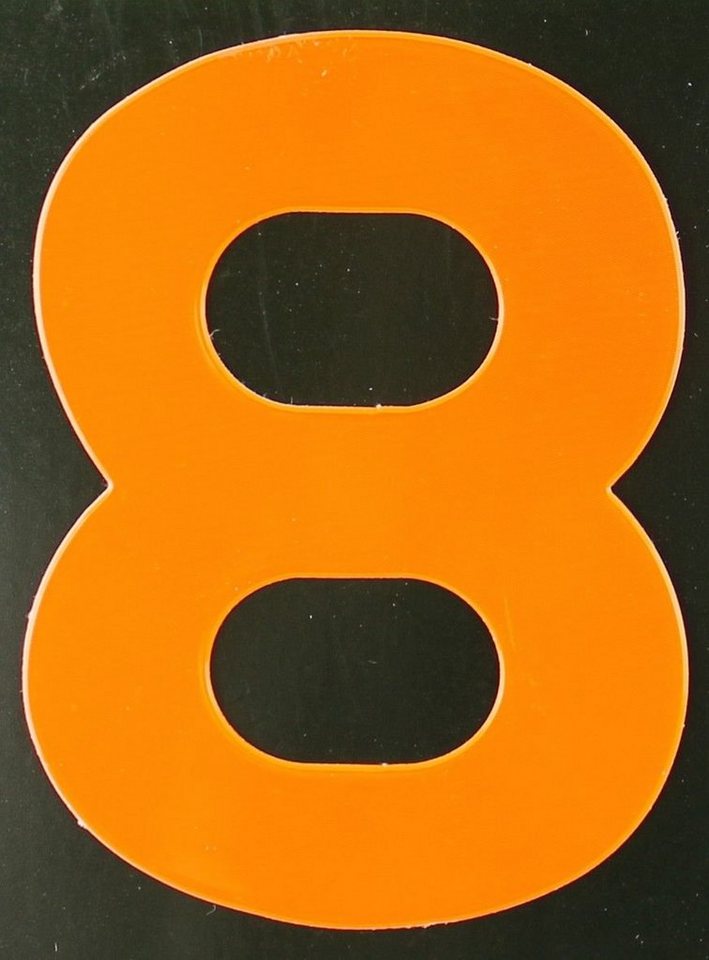 Aco Hausnummer Conacord Reflektierende Klebezahl 8 orange 80 mm 8 von Aco