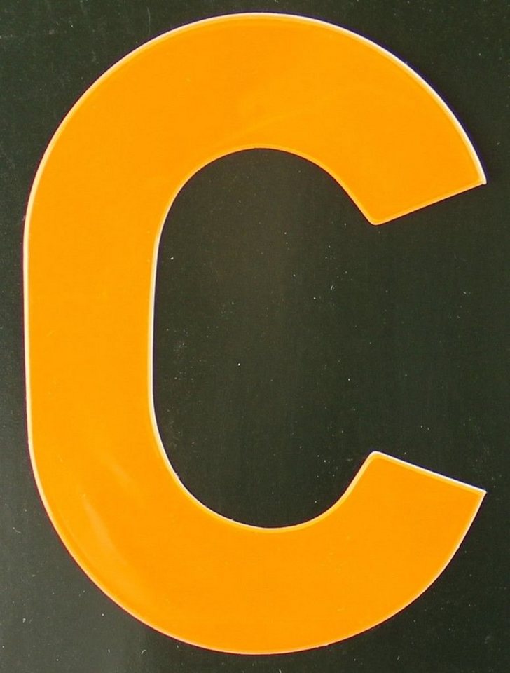 Aco Hausnummer Conacord Reflektierender Klebebuchstabe C orange C von Aco